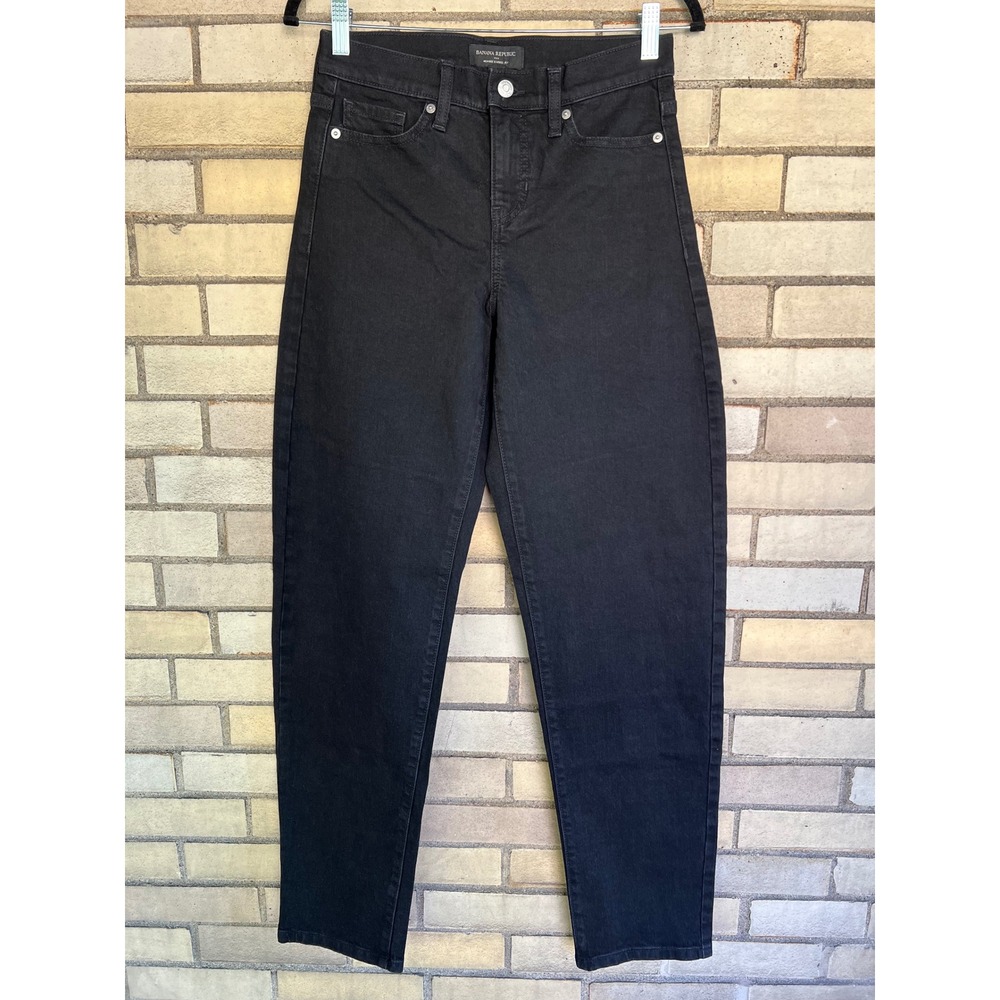 Banana Republic High Rise Barrel Jeans Black Size 24/00 Tall NWT